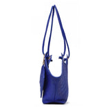 Anaya Boston Handmade Blue Quilted Leather Tote
