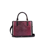 Anaya Boston Handmade Crocodile Leather Purple Handbag