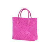 Anaya Boston Handmade Ostrich Leather Pink Shoulder Bag
