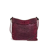 Anaya Newyork Handmade Crocodile Leather Purple Crossbody Bag