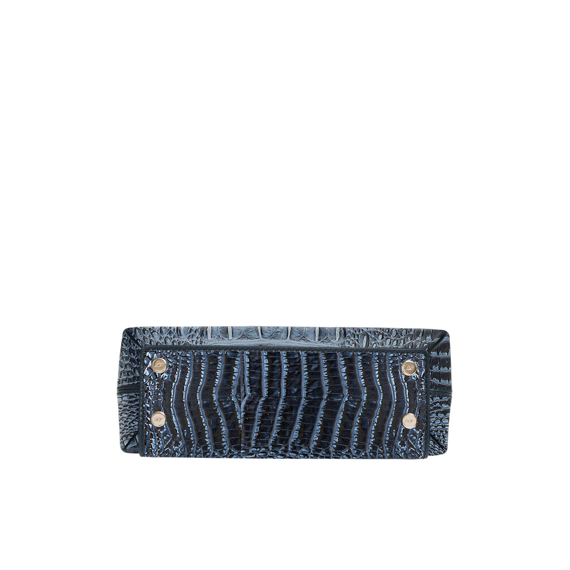 Anaya Boston Handmade Crocodile Leather Blue Shoulder Bag