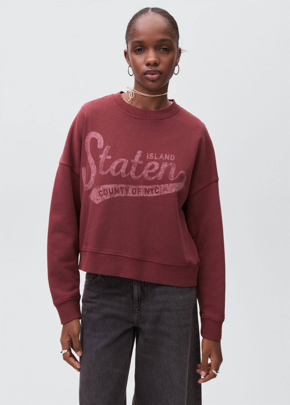 Printed cotton sweatshirt